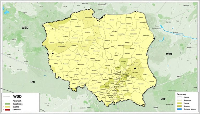 Mapa powiatu WSL z zaznaczonymi głównymi miejscowościami