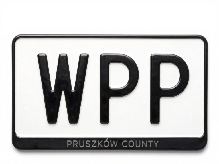 Tablica rejestracyjna z kodem WPP - powiat pruszkowski