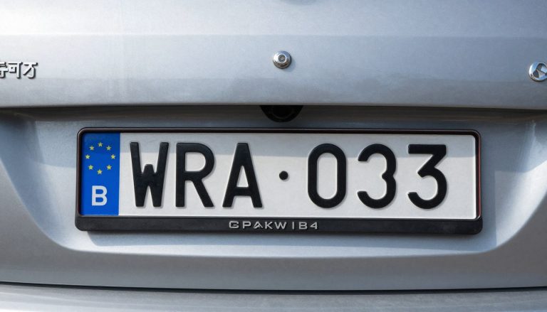 Tablica rejestracyjna z oznaczeniem WRA na samochodzie w powiecie radomskim