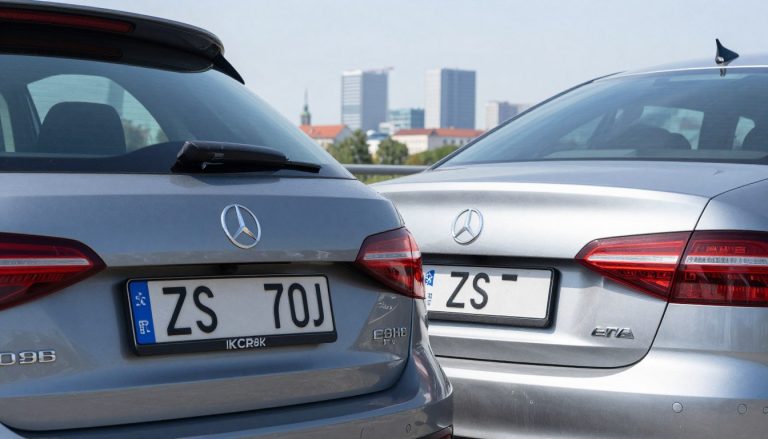 Tablica rejestracyjna z oznaczeniem ZS na samochodzie w Szczecinie