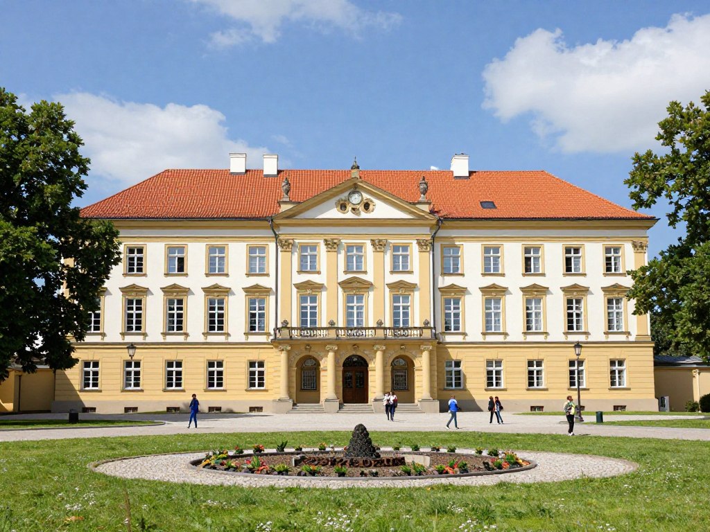 Budynek Liceum Og&oacute;lnokształcącego w Opolu Lubelskim mieszczący się w zabytkowym pałacu