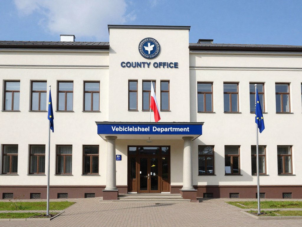 Budynek Starostwa Powiatowego w Olsztynie, gdzie mieści się Wydział Komunikacji Budynek Starostwa Powiatowego w Olsztynie, gdzie mieści się Wydział Komunikacji