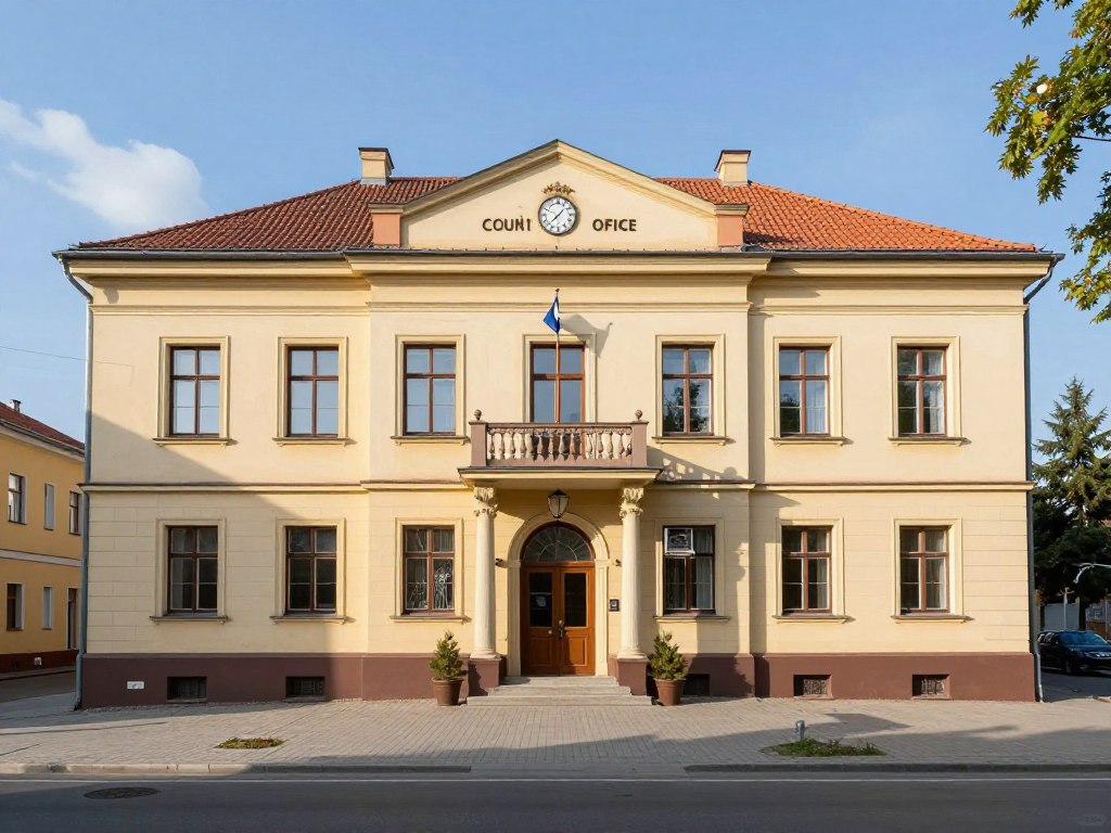 Budynek Starostwa Powiatowego w Opolu Lubelskim, gdzie mieści się Wydział Komunikacji