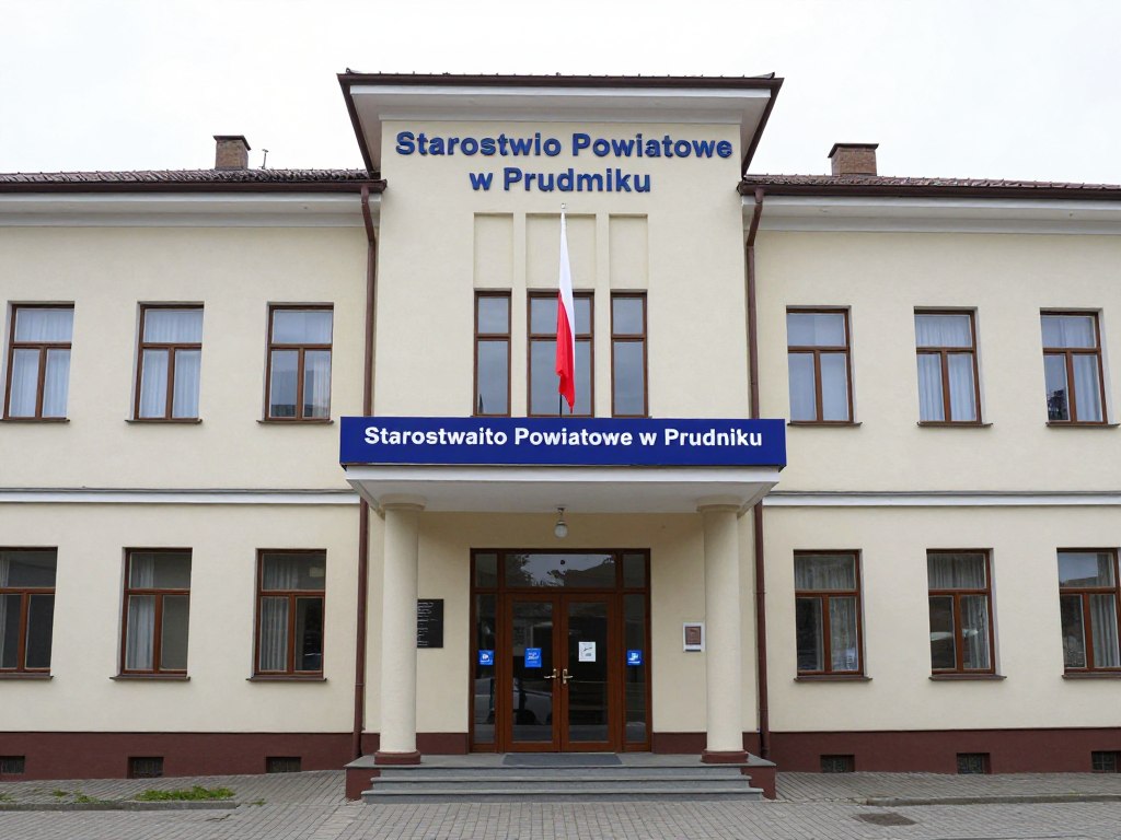 Budynek Starostwa Powiatowego w Prudniku, gdzie mieści się Wydział Komunikacji i Transportu Budynek Starostwa Powiatowego w Prudniku, gdzie mieści się Wydział Komunikacji i Transportu