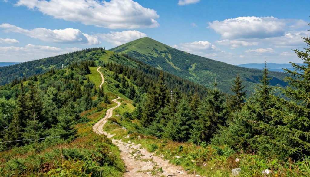 Góry Opawskie w powiecie prudnickim - widok na Biskupią Kopę Góry Opawskie w powiecie prudnickim - widok na Biskupią Kopę