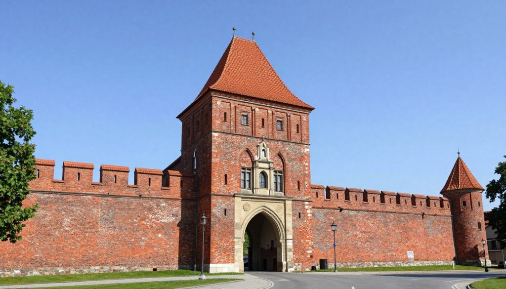 Gotycka Wysoka Brama w Lidzbarku Warmińskim - pozostałość po murach obronnych miasta z rejestracją NLI Gotycka Wysoka Brama w Lidzbarku Warmińskim - pozostałość po murach obronnych miasta z rejestracją NLI
