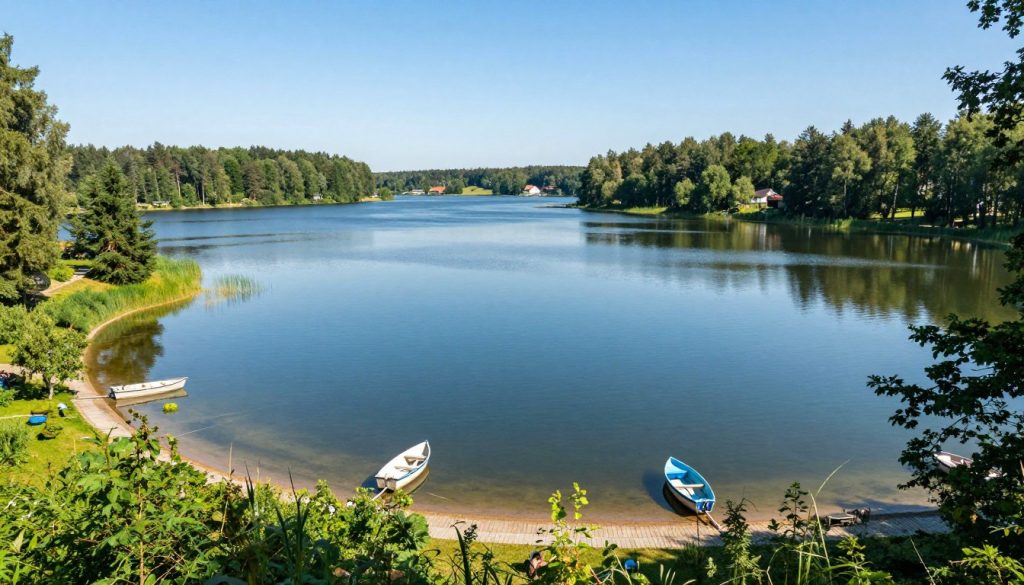 Jezioro Sasek Wielki w powiecie szczycieńskim z kodem rejestracyjnym NSZ