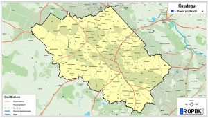 Mapa powiatu prudnickiego z oznaczeniem OPR na tablicy rejestracyjnej