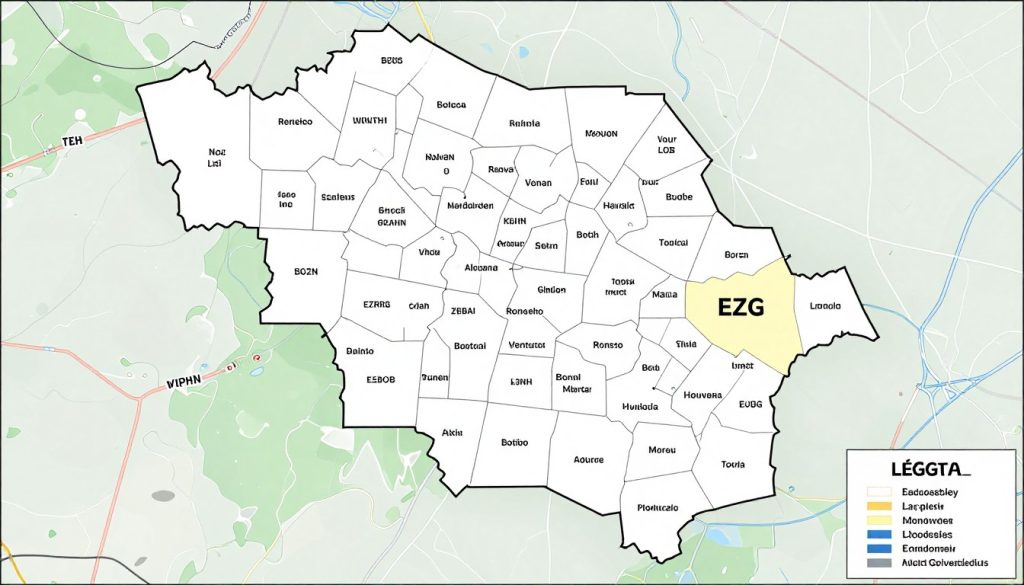 Mapa województwa łódzkiego z oznaczeniami kodów rejestracyjnych, w tym EZG Mapa województwa łódzkiego z oznaczeniami kodów rejestracyjnych, w tym EZG