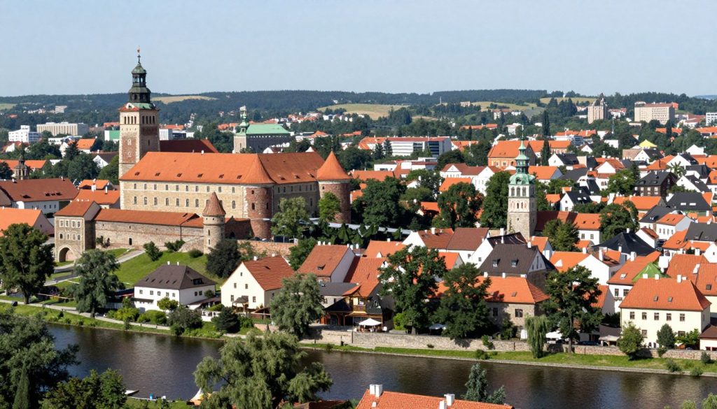 Panorama miasta Lidzbark Warmiński - stolica powiatu z rejestracją NLI Panorama miasta Lidzbark Warmiński - stolica powiatu z rejestracją NLI