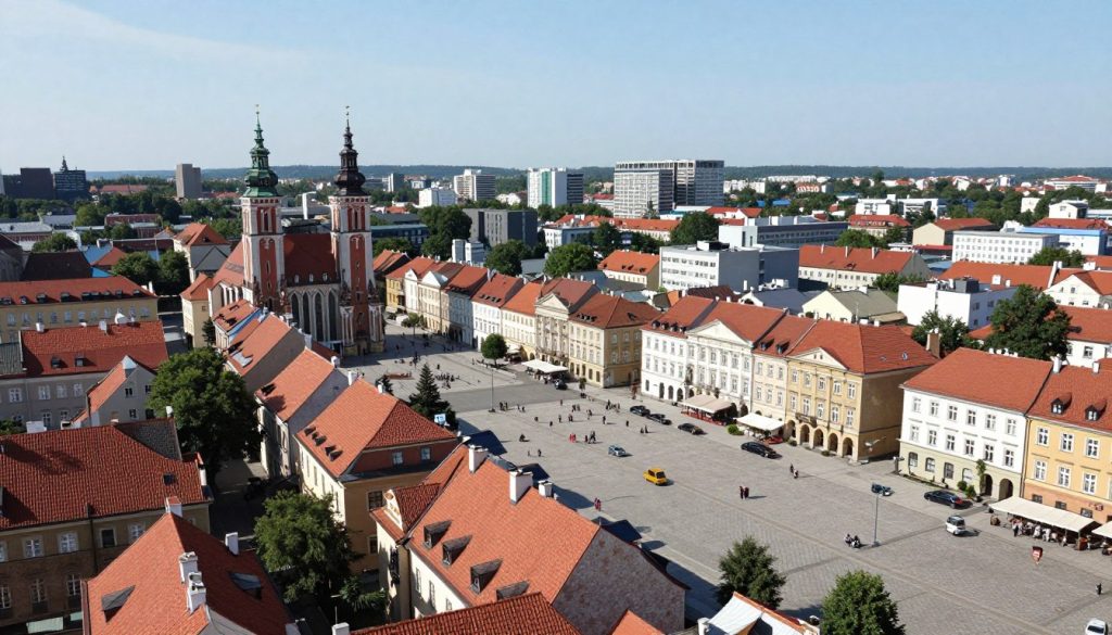 Panorama miasta Zgierz, stolica powiatu z rejestracją EZG Panorama miasta Zgierz, stolica powiatu z rejestracją EZG