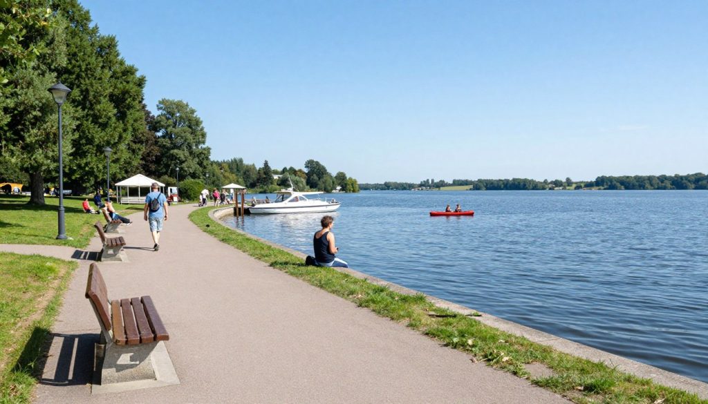 Promenada nad Jeziorem Oleckim Wielkim w powiecie rejestracji NOE