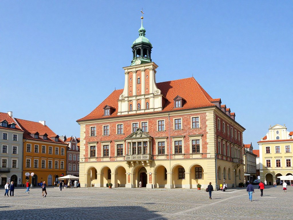 Rynek w Prudniku z zabytkowym ratuszem Rynek w Prudniku z zabytkowym ratuszem