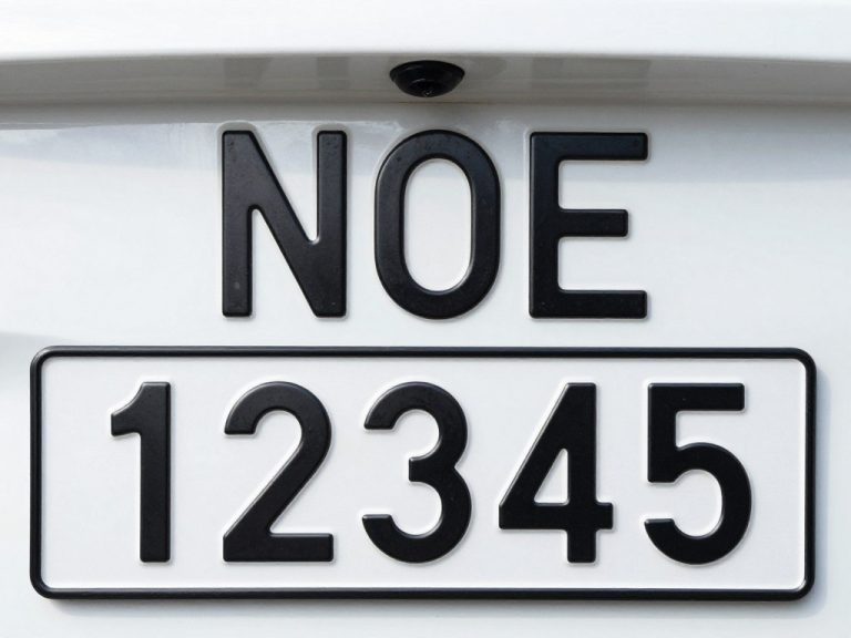 Tablica rejestracyjna z oznaczeniem NOE powiatu oleckiego