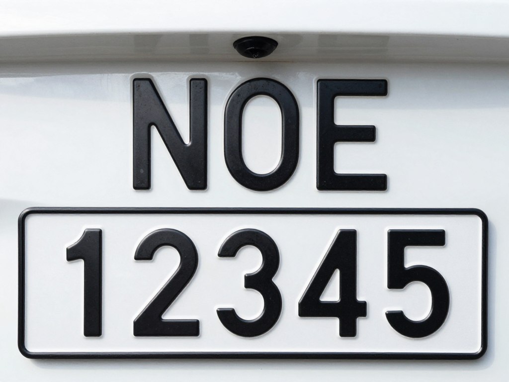 Tablica rejestracyjna z oznaczeniem NOE powiatu oleckiego